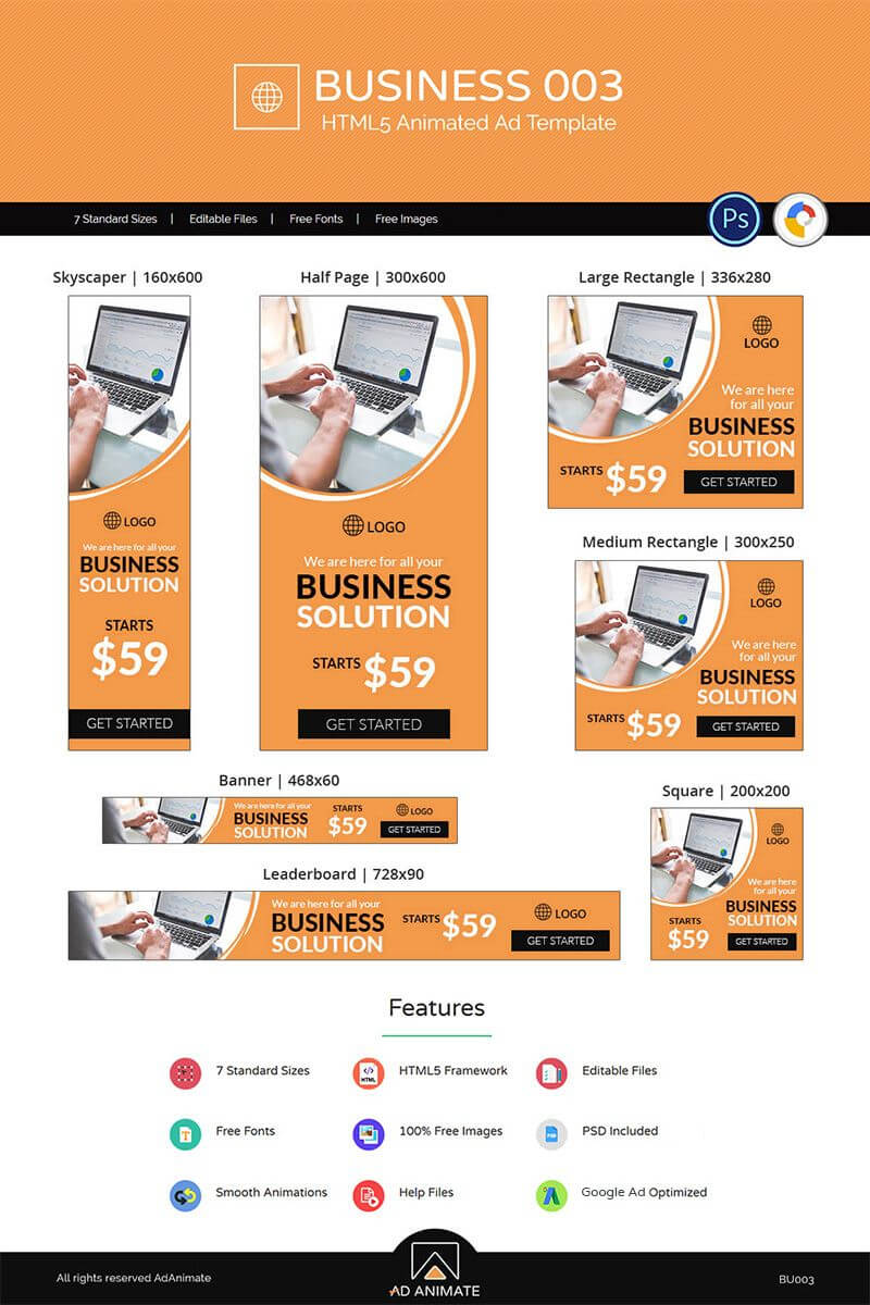 Business 003 Html5 Ad Animated Banner #71596 | Banner, Ads Inside Animated Banner Templates