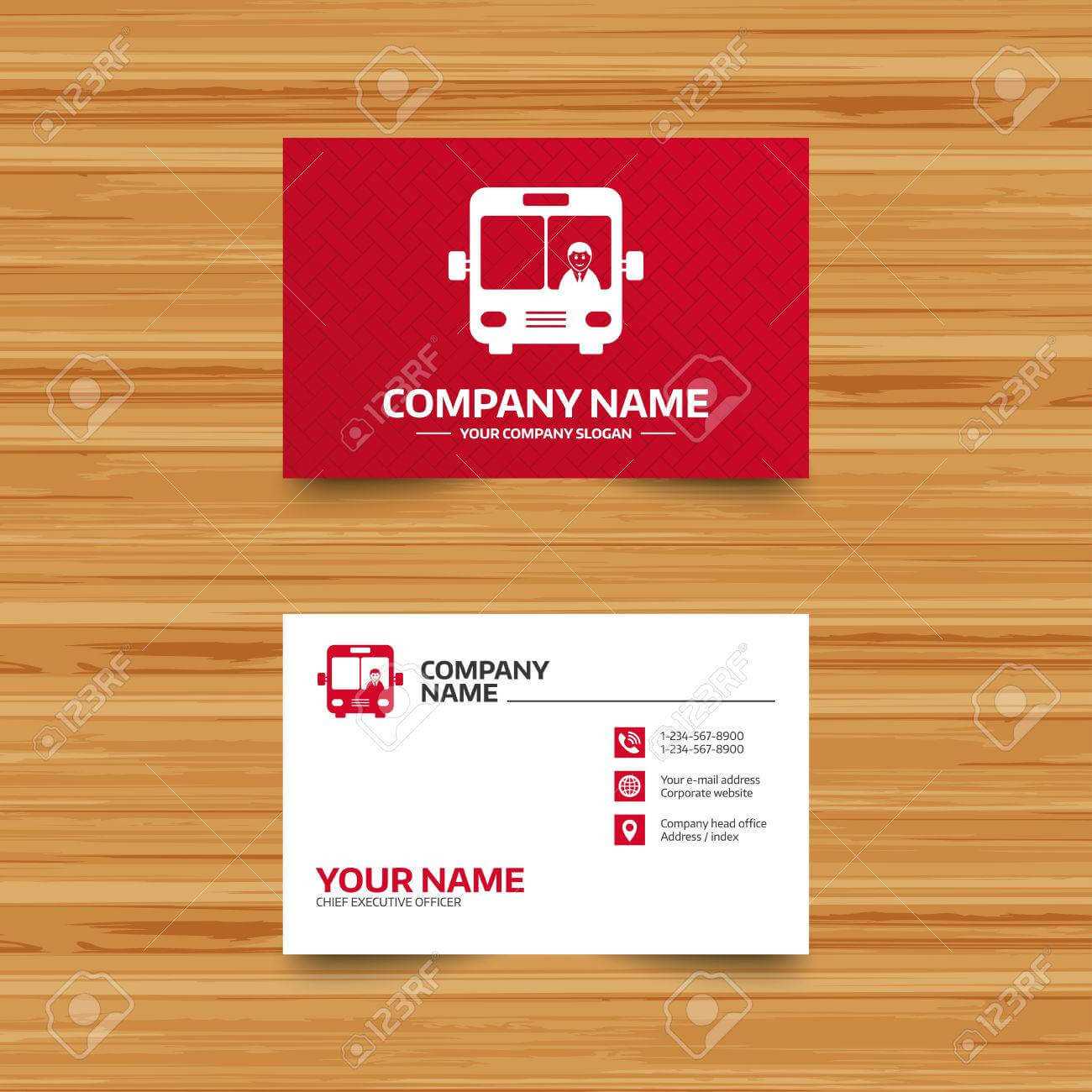 Business Card Template. Bus Sign Icon. Public Transport With.. Pertaining To Transport Business Cards Templates Free