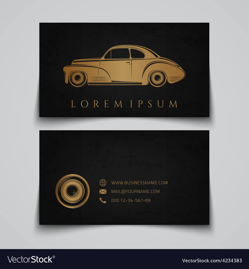 Business Card Template Classic Car Logo With Regard To Automotive Business Card Templates