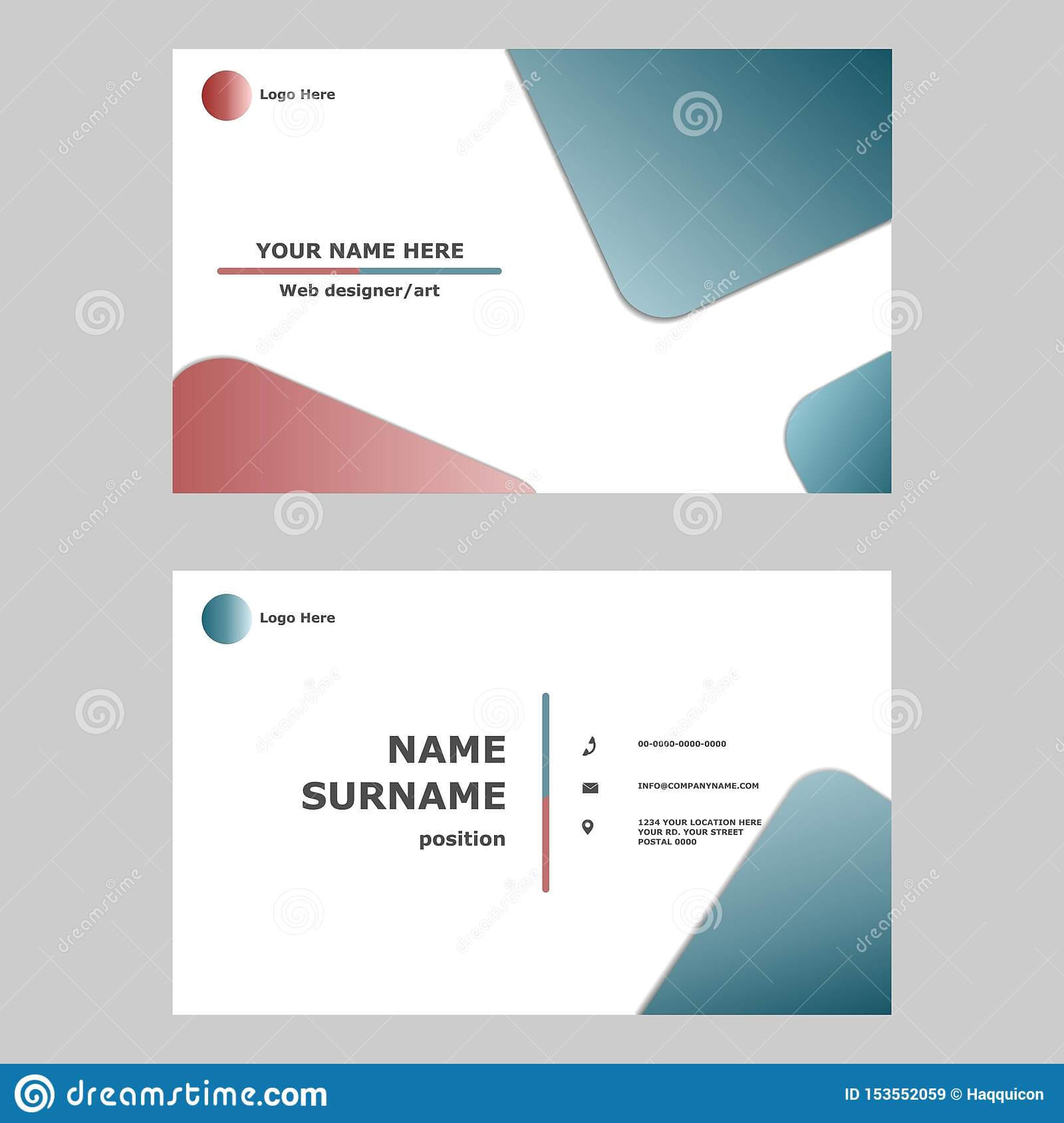 Business Card Template Design Concept.illustration Of Vector With Regard To Professional Name Card Template