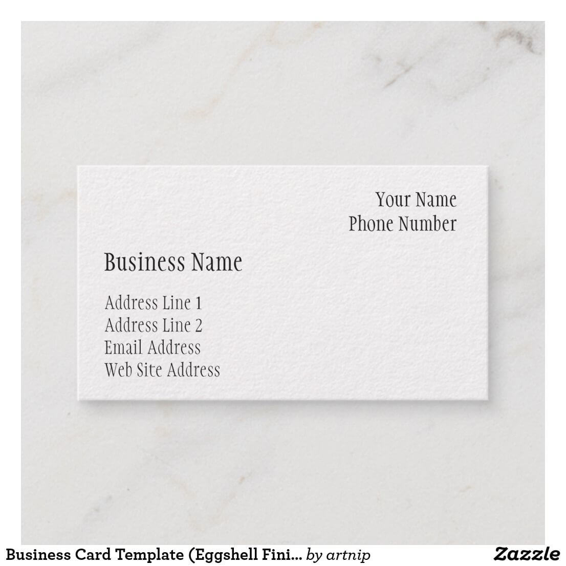 Business Card Template (Eggshell Finish) | Zazzle In With Imprintable Place Cards Template