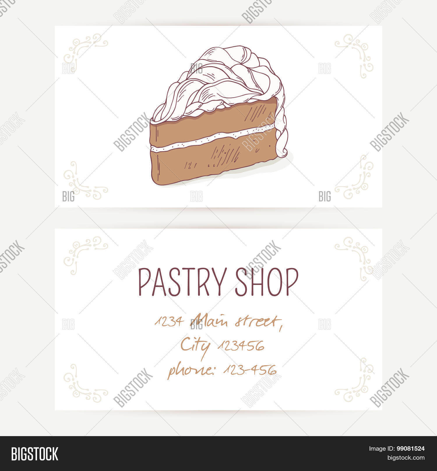 Business Card Vector & Photo (Free Trial) | Bigstock Throughout Cake Business Cards Templates Free
