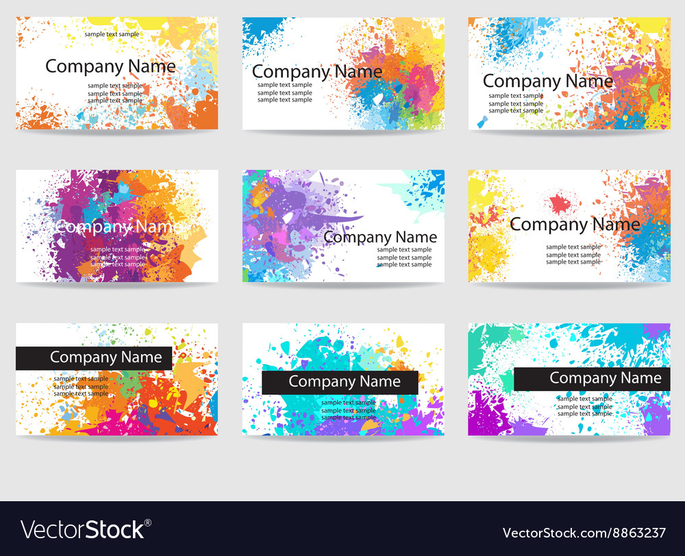 Business Cards Templates Made Of Paint Stains For Advertising Cards Templates