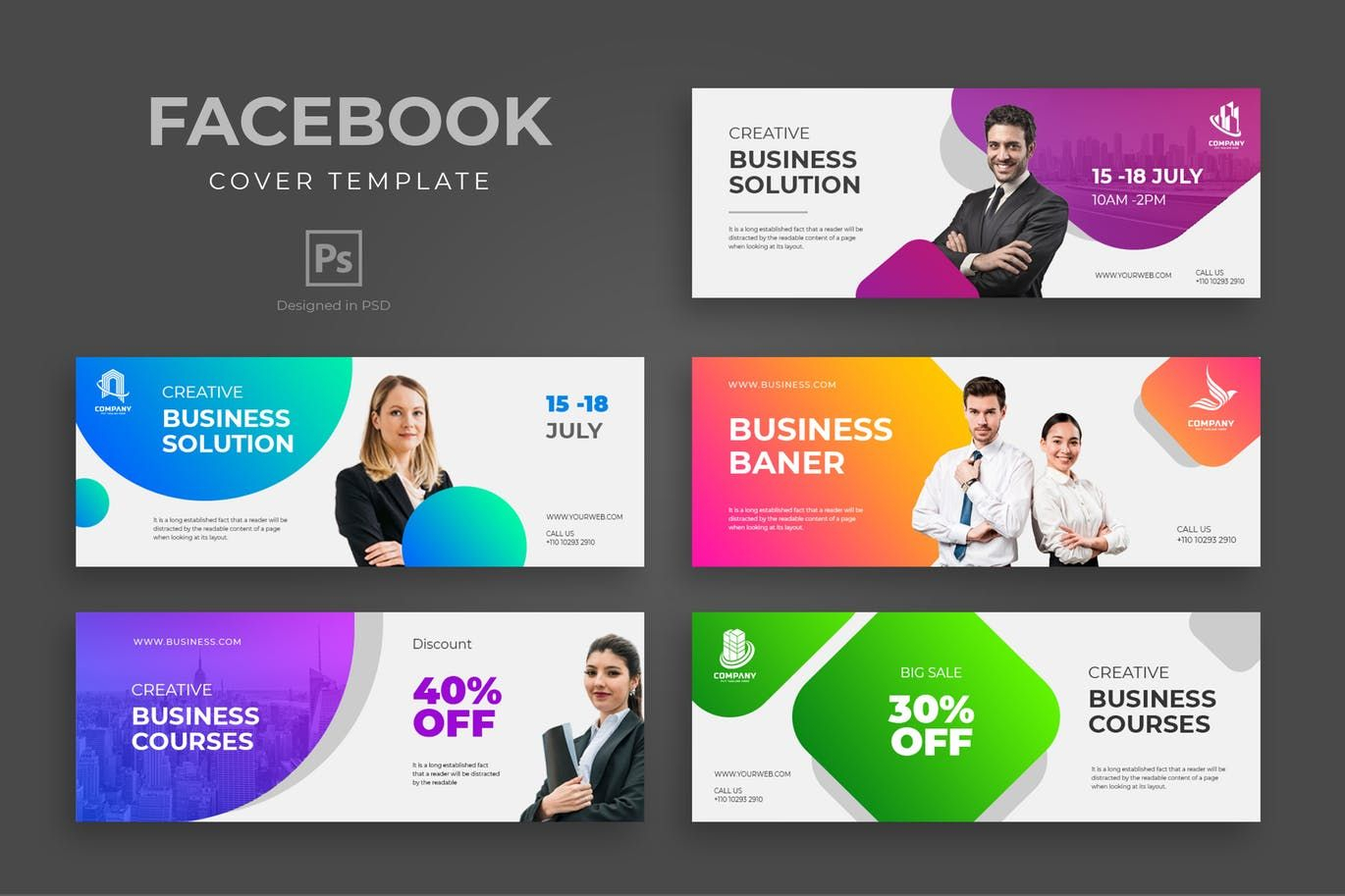 Business Facebook Cover Template Psd – 5 Social Media Banner Pertaining To Facebook Banner Template Psd