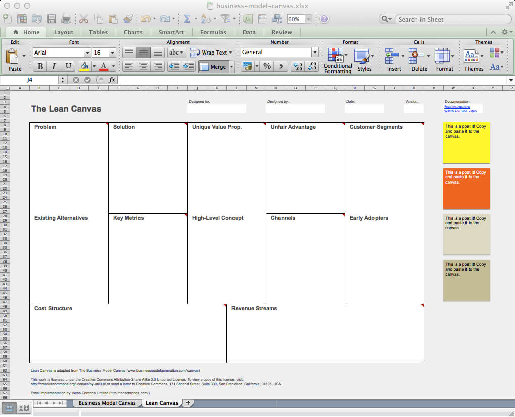 Business Model Canvas And Lean Canvas Templates. | Neos Chonos Within Lean Canvas Word Template