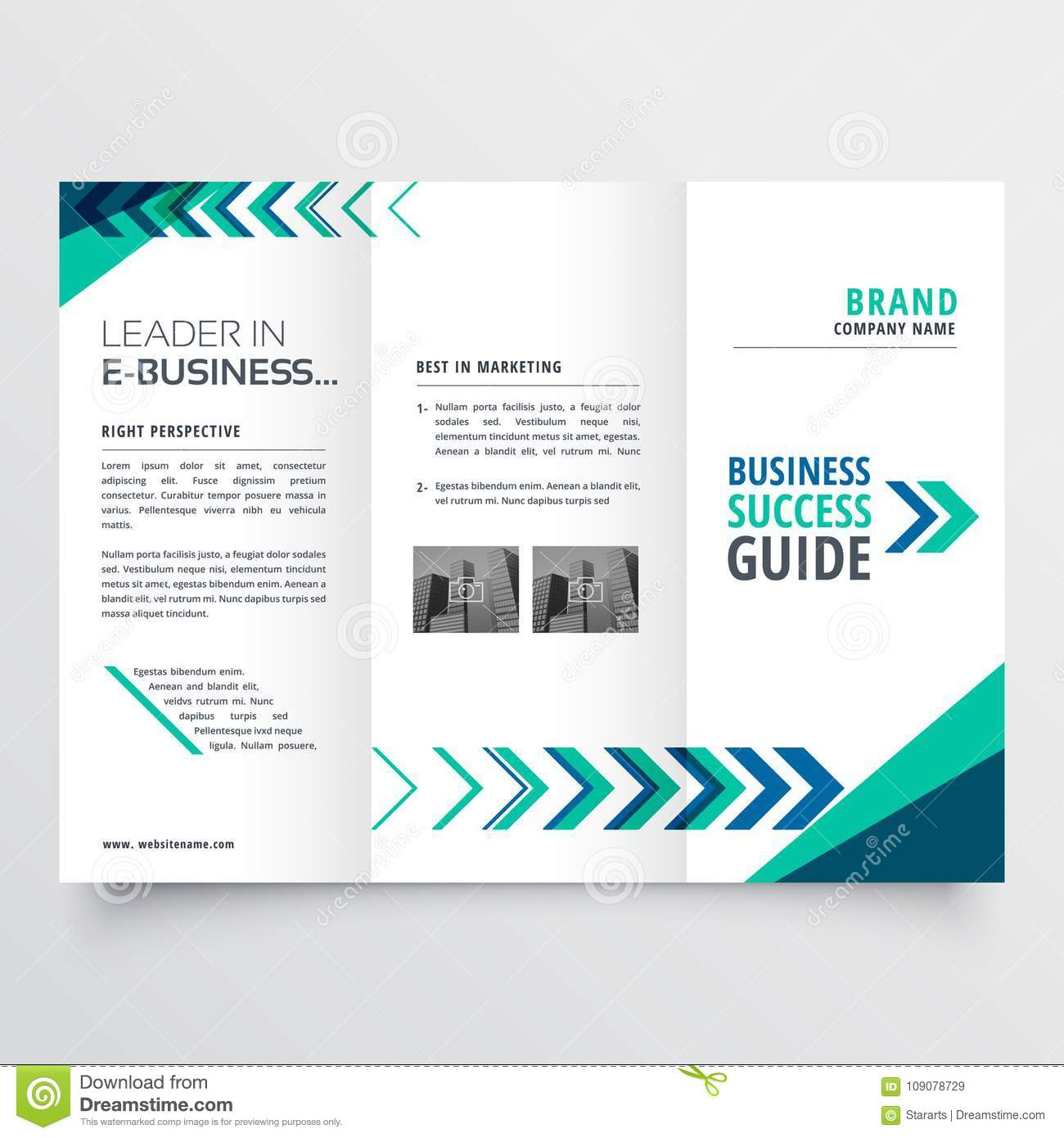 Business Tri Fold Brochure Template Design With Geometric With Tri Fold Brochure Template Illustrator
