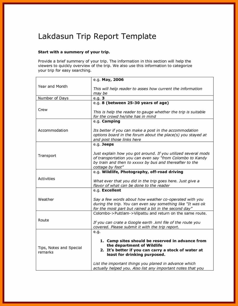 Business Visit Report Template New Business Trip Summary Intended For Section 37 Report Template