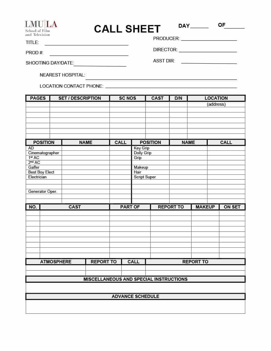 Call Sheet Template Free Cast And Crew Maxresdefault Word Inside Film Call Sheet Template Word