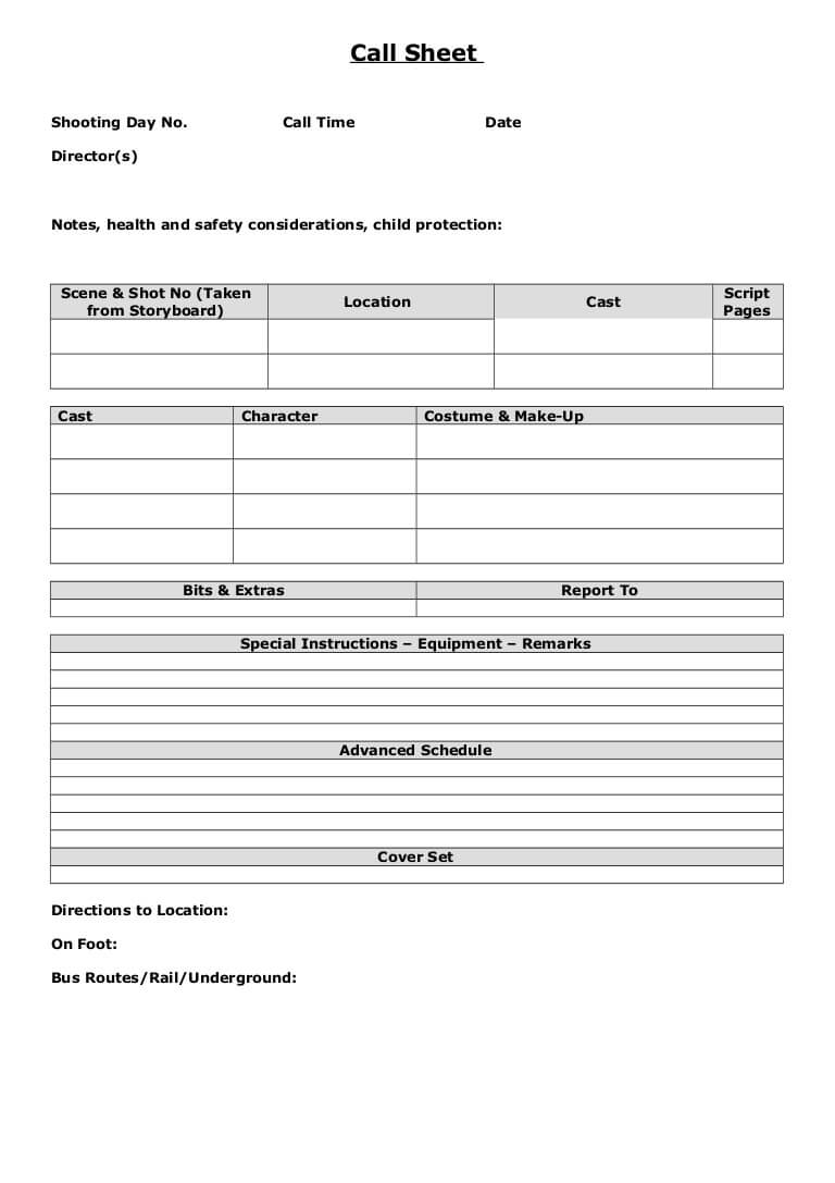 Call Sheet Template Word – Zimer.bwong.co Regarding Film Call Sheet Template Word