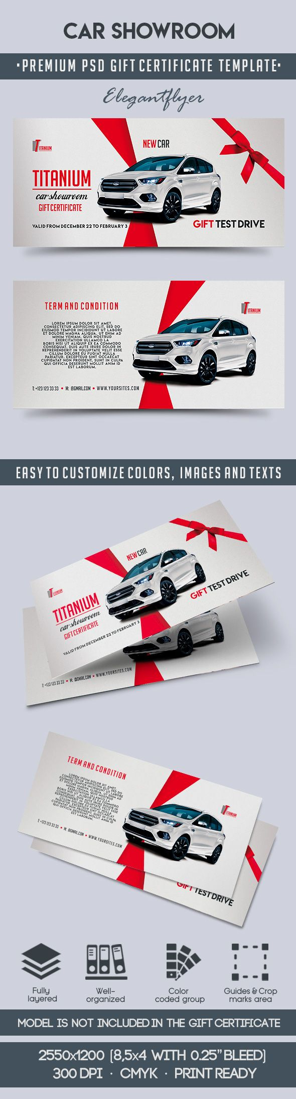 Car Showroom – Premium Gift Certificate Psd Template Pertaining To Automotive Gift Certificate Template