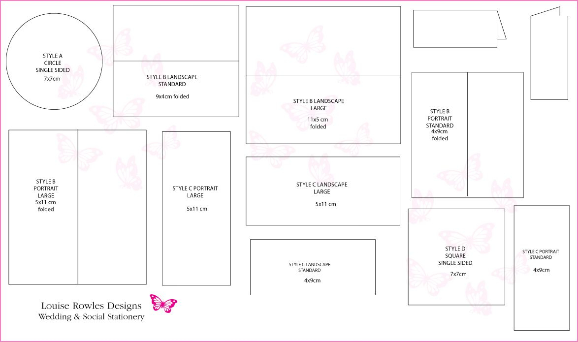 Card Dimensions | Place Cards Sizes & Layouts » Louise Within Wedding Card Size Template