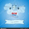 Card Template With Plane Graphic Illustration On Blue Sky Pertaining To Bon Voyage Card Template