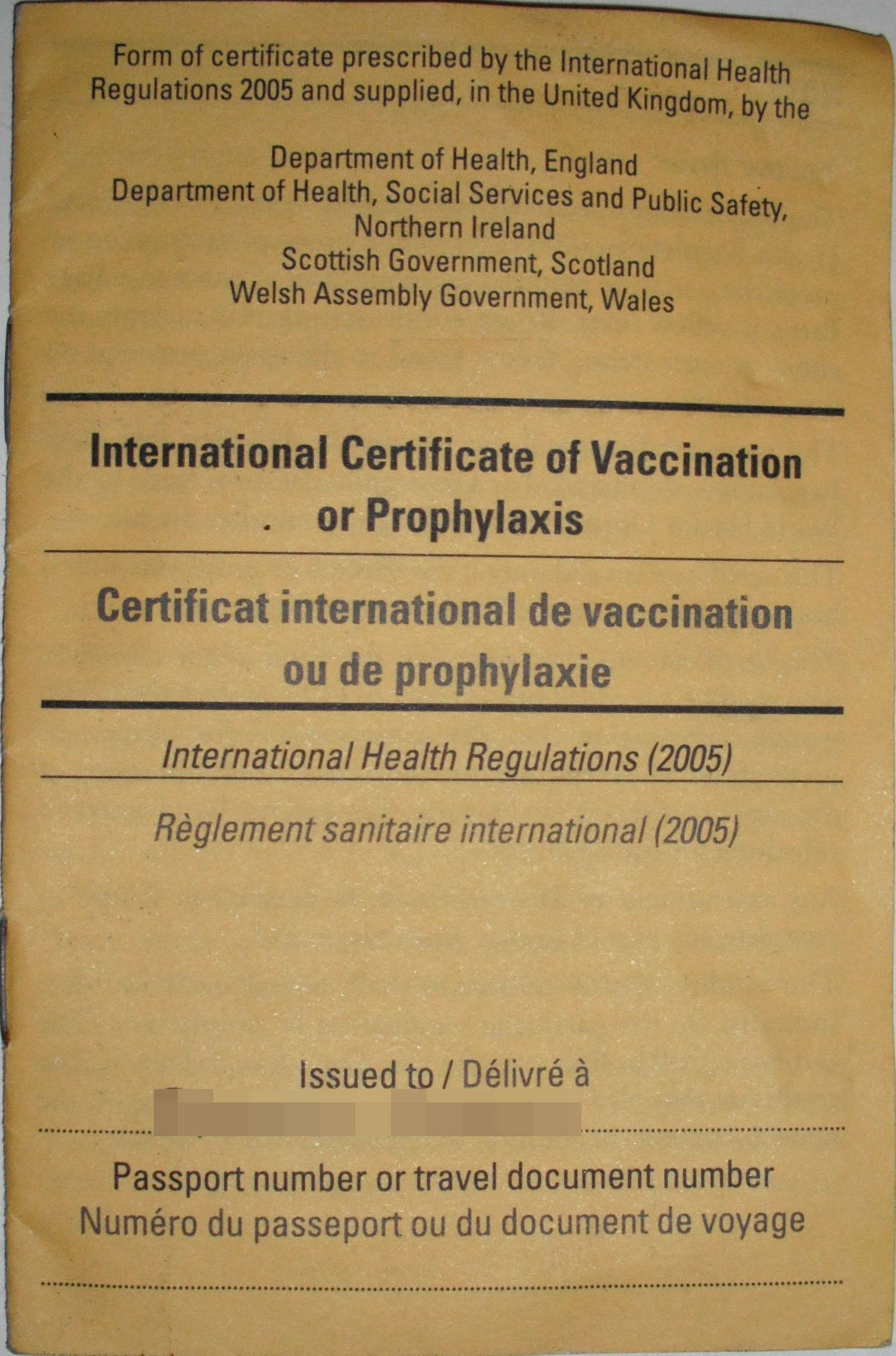 Carte Jaune – Wikipedia In Certificate Of Vaccination Template