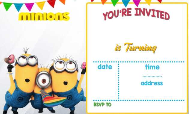 Cartoon Invitation Ppt Template | Minion Birthday inside Minion Card Template