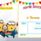 Cartoon Invitation Ppt Template | Minion Birthday Pertaining To Superhero Birthday Card Template