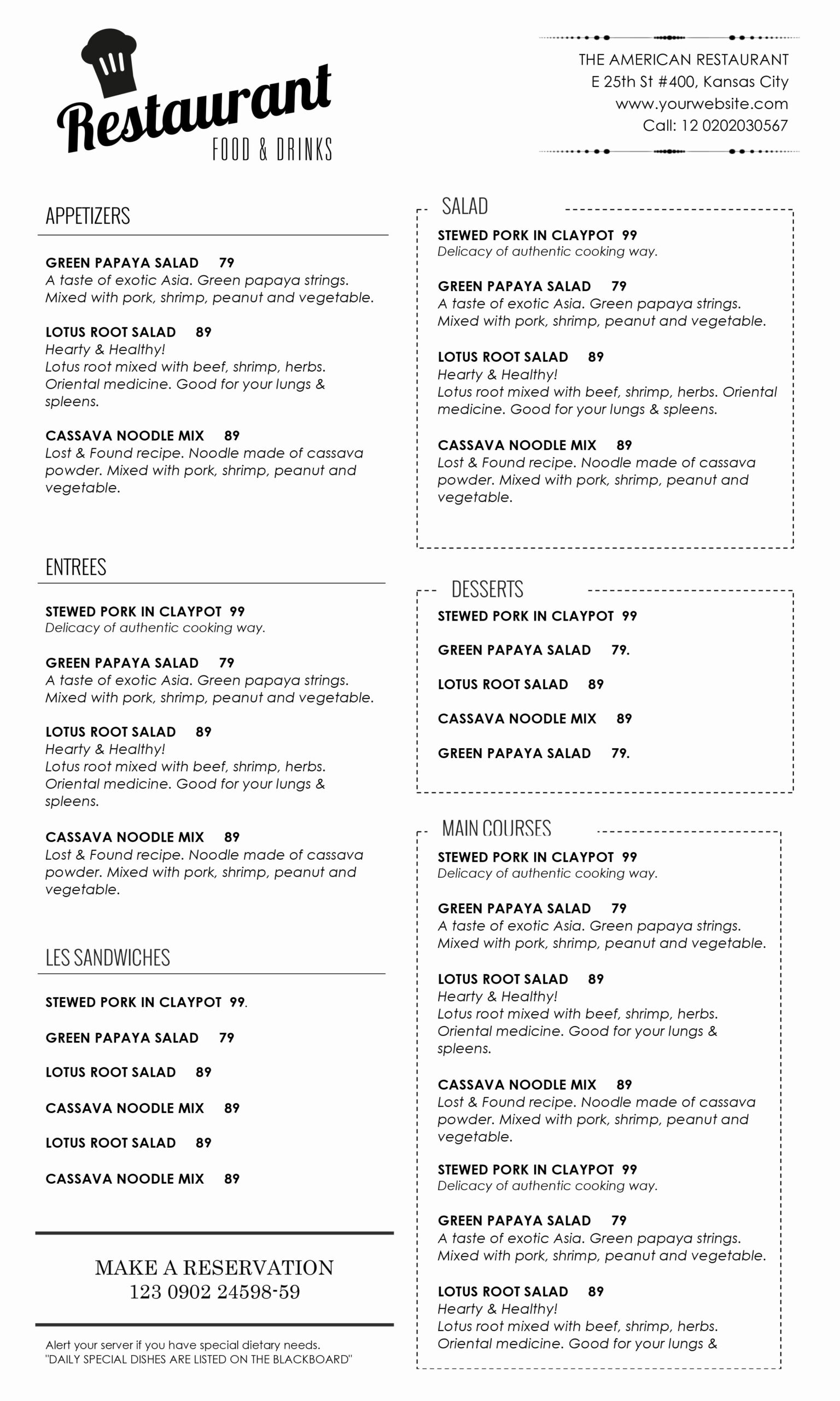 Catering Menus Templates – Zimer.bwong.co Pertaining To Free Cafe Menu Templates For Word