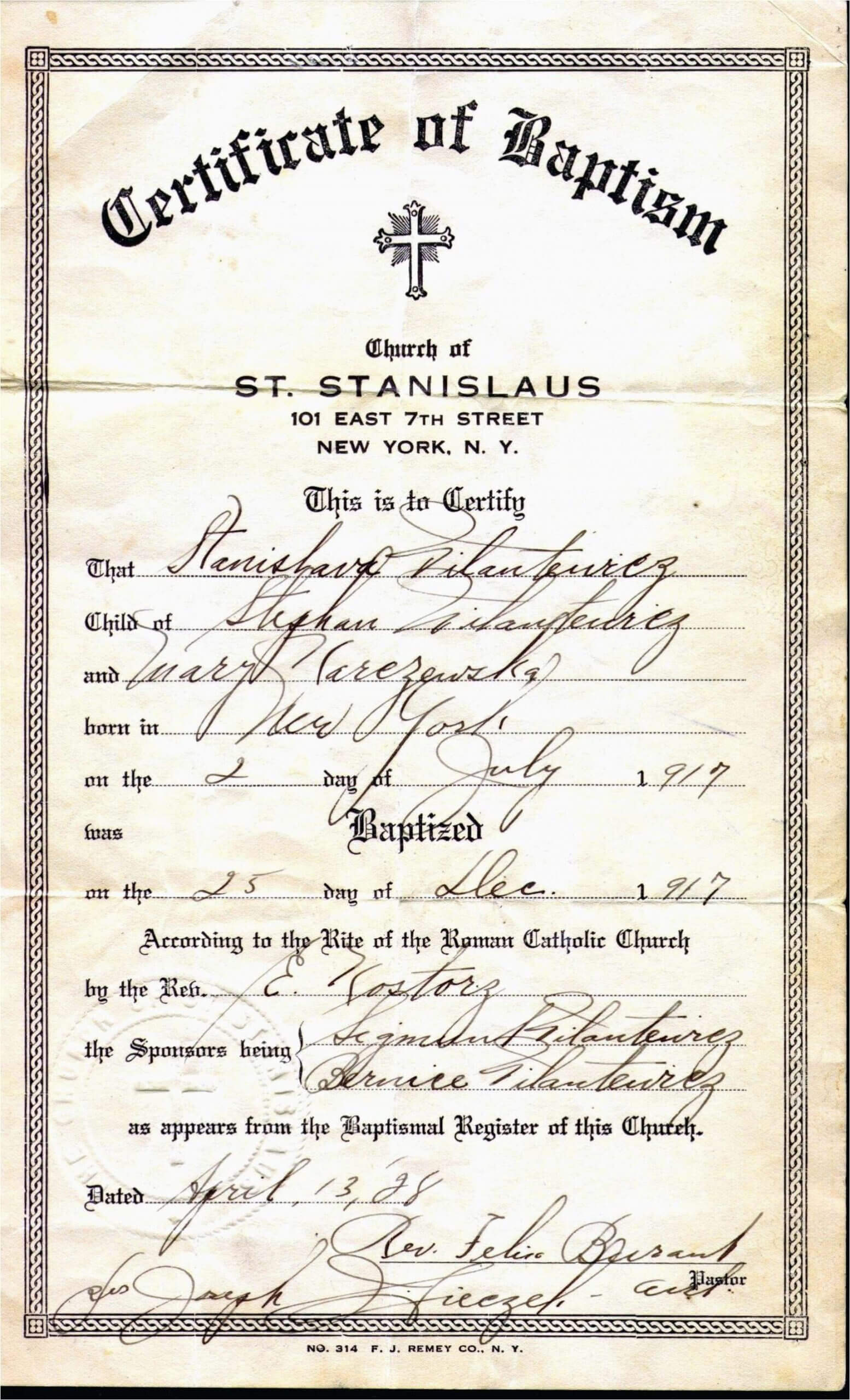 Catholic Baptismal Certificate Template Inside Baptism Certificate Template Word