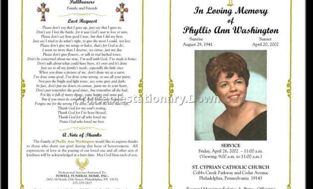 Celebration Of Life Templates For Word Free - Aol Image in Memorial Card Template Word