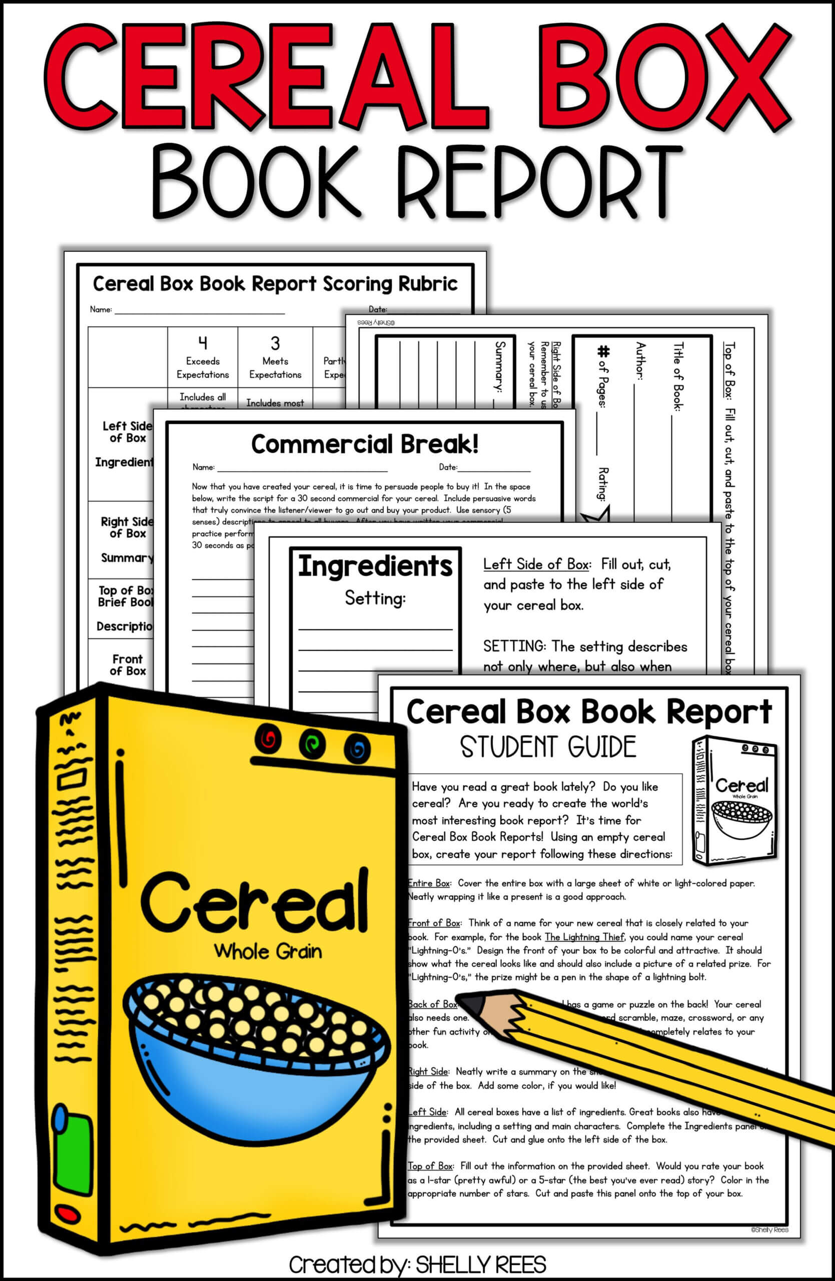 Cereal Box Book Report Project | Book Report Templates, Book Inside Cereal Box Book Report Template
