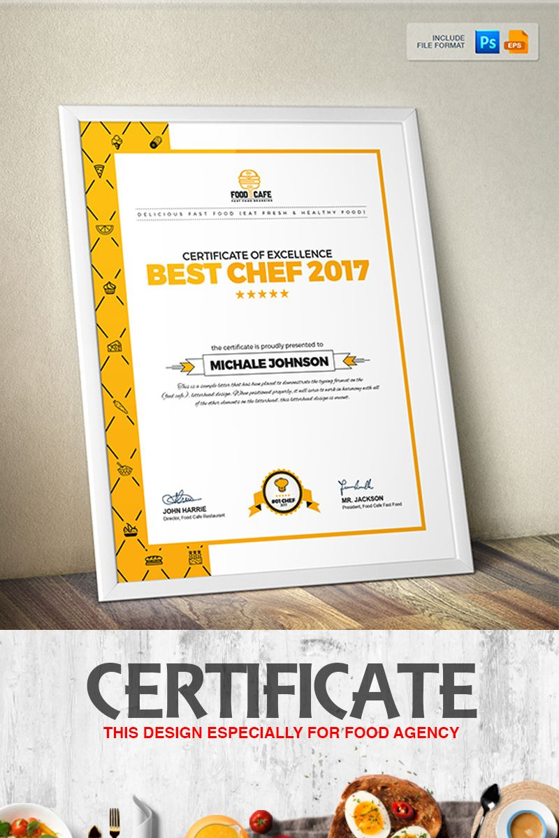 Certificate Design Template For Best Chef Fast Food And Throughout Design A Certificate Template