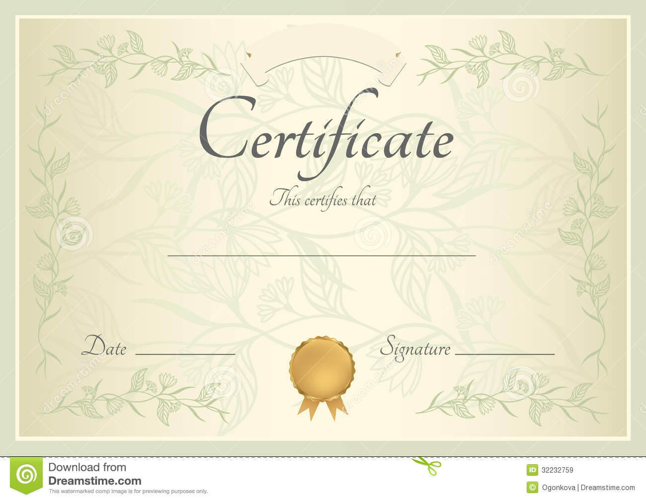 Certificate / Diploma Background (Template) Stock Vector Inside Small Certificate Template