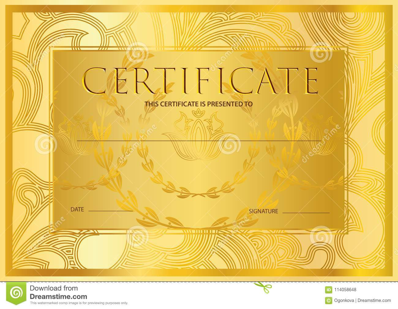 Certificate, Diploma Golden Design Template, Colorful In Scroll Certificate Templates
