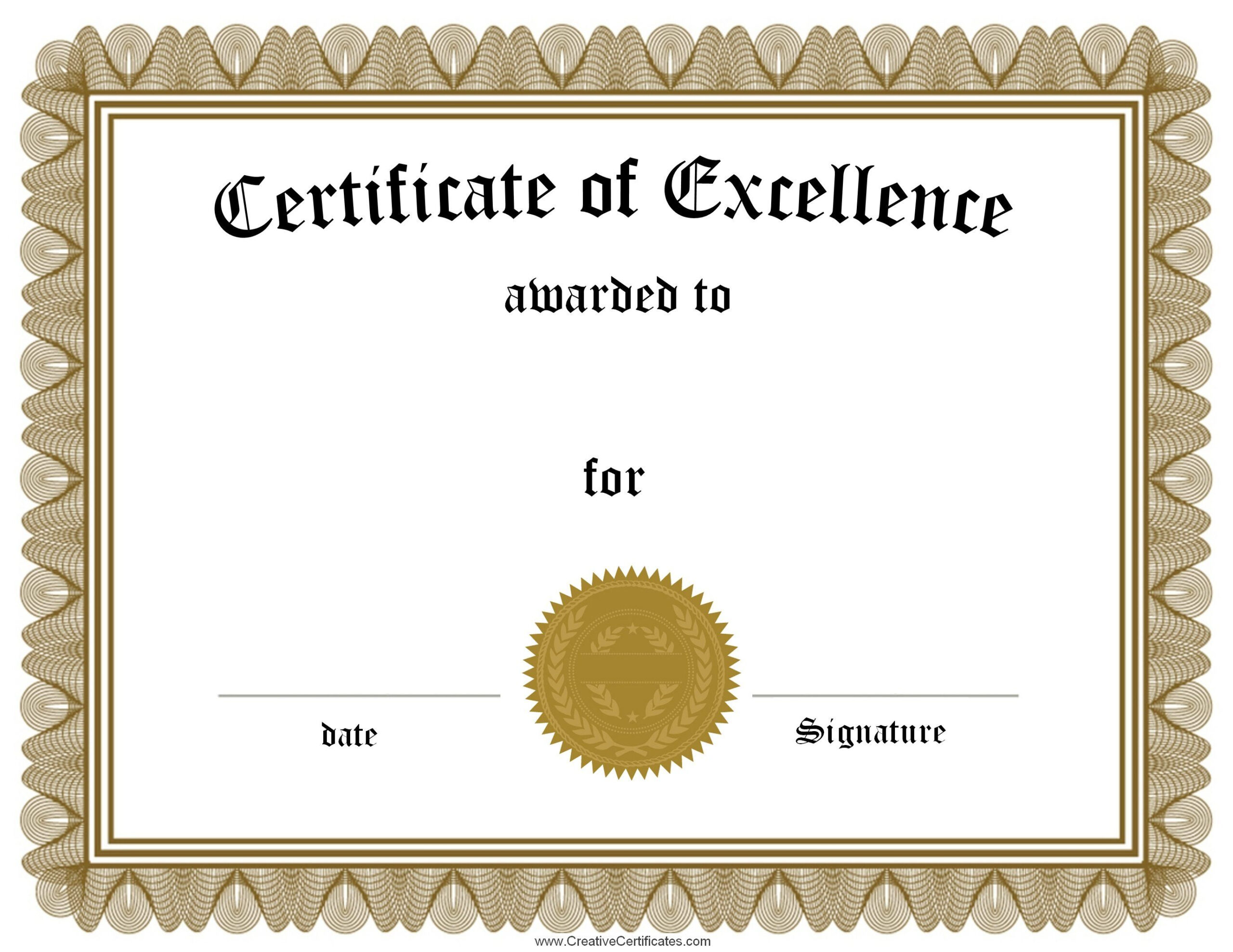 Certificate – Google Search | Frames | Certificate Of Intended For Award Of Excellence Certificate Template