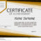Certificate Of Achievement Template. Horizontal. Stock Inside Certificate Of Attainment Template