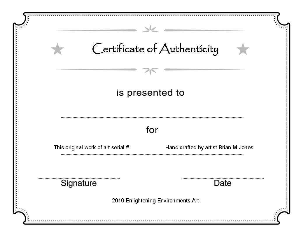 Certificate Of Authenticity Template – Zimer.bwong.co Within Photography Certificate Of Authenticity Template