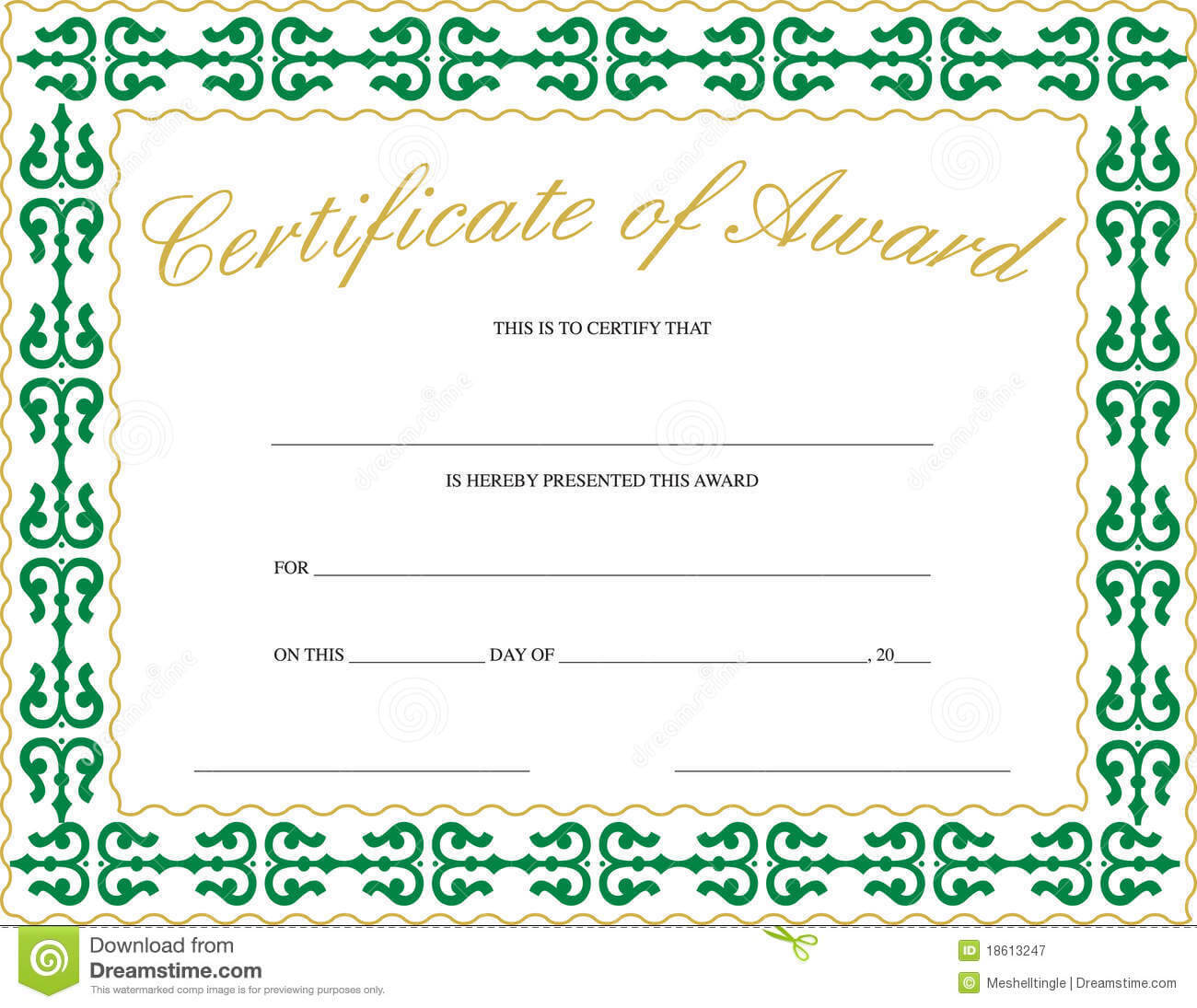 Certificate Of Award Stock Vector. Illustration Of Success Pertaining To Teacher Of The Month Certificate Template