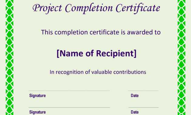 Certificate Of Completion Project | Templates At intended for Certificate Template For Project Completion