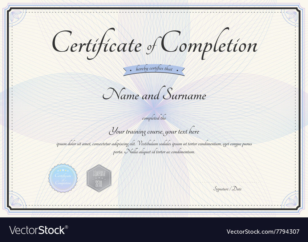 Certificate Of Completion Template Botany Theme Within Certification Of Completion Template