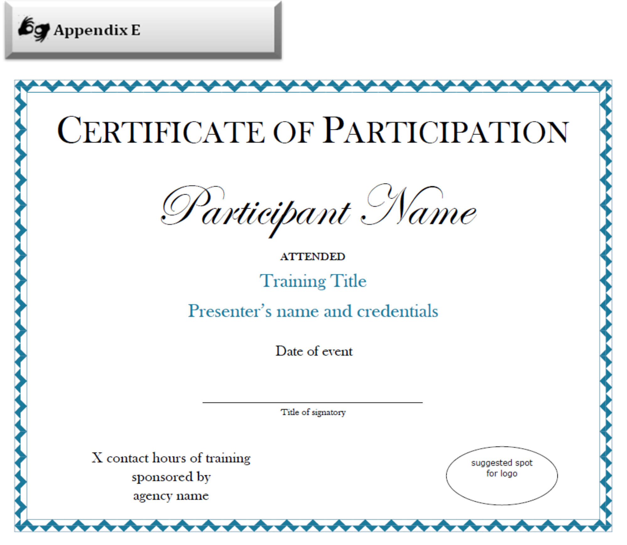 Certificate Of Participation Sample Free Download Inside Certification Of Participation Free Template