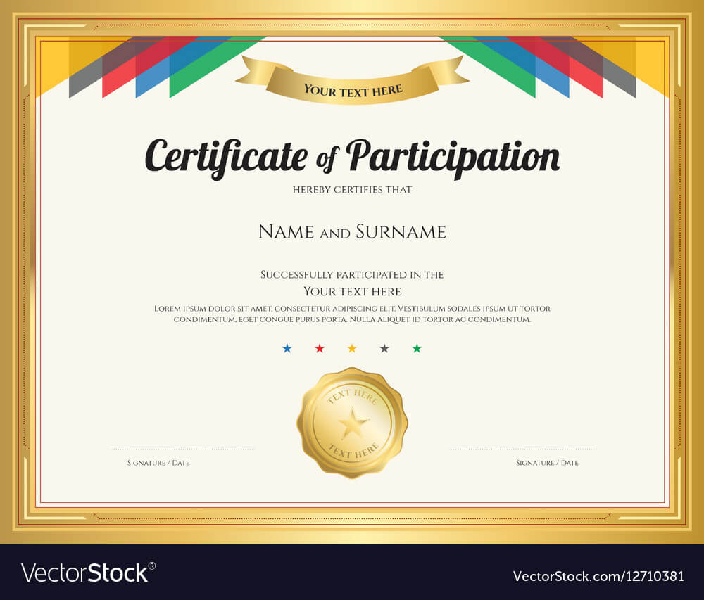 Certificate Of Participation Template For Certification Of Participation Free Template