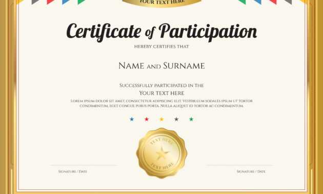 Certificate Of Participation Template intended for Free Templates For Certificates Of Participation