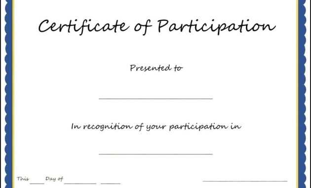 Certificate Of Participation Template , Key Components To with regard to Sample Certificate Of Participation Template