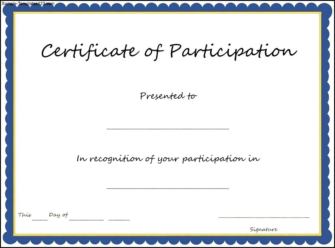 Certificate Of Participation Template , Key Components To Within Certificate Of Participation Template Pdf