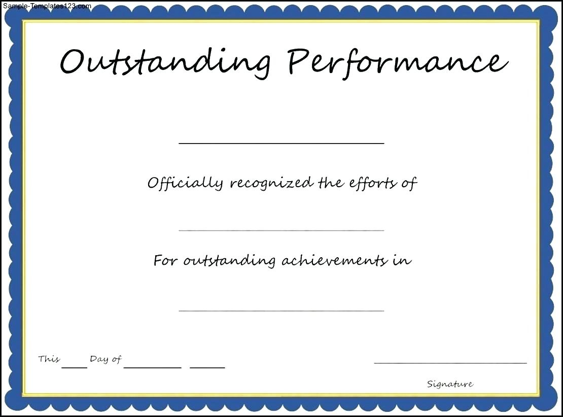 Certificate Of Performance Sample – Forza.mbiconsultingltd For Best Performance Certificate Template