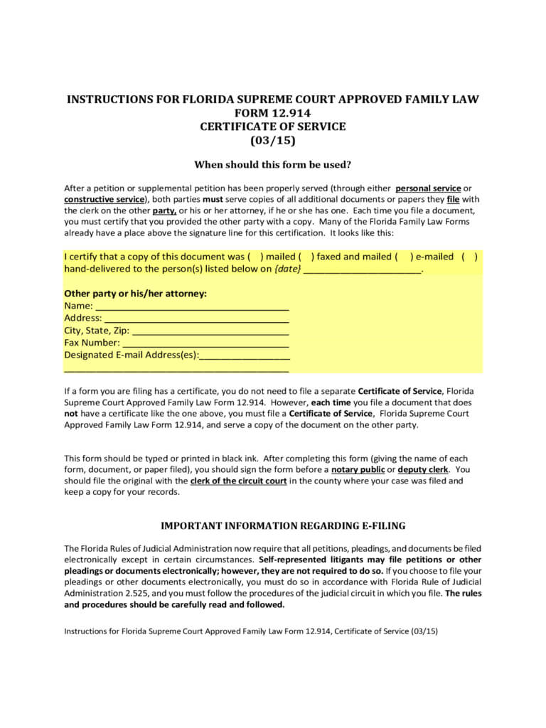 Certificate Of Service Form – 3 Free Templates In Pdf, Word In Certificate Of Service Template Free