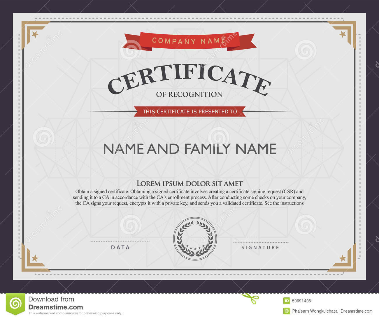 Certificate Template And Element. Stock Vector Intended For Beautiful Certificate Templates