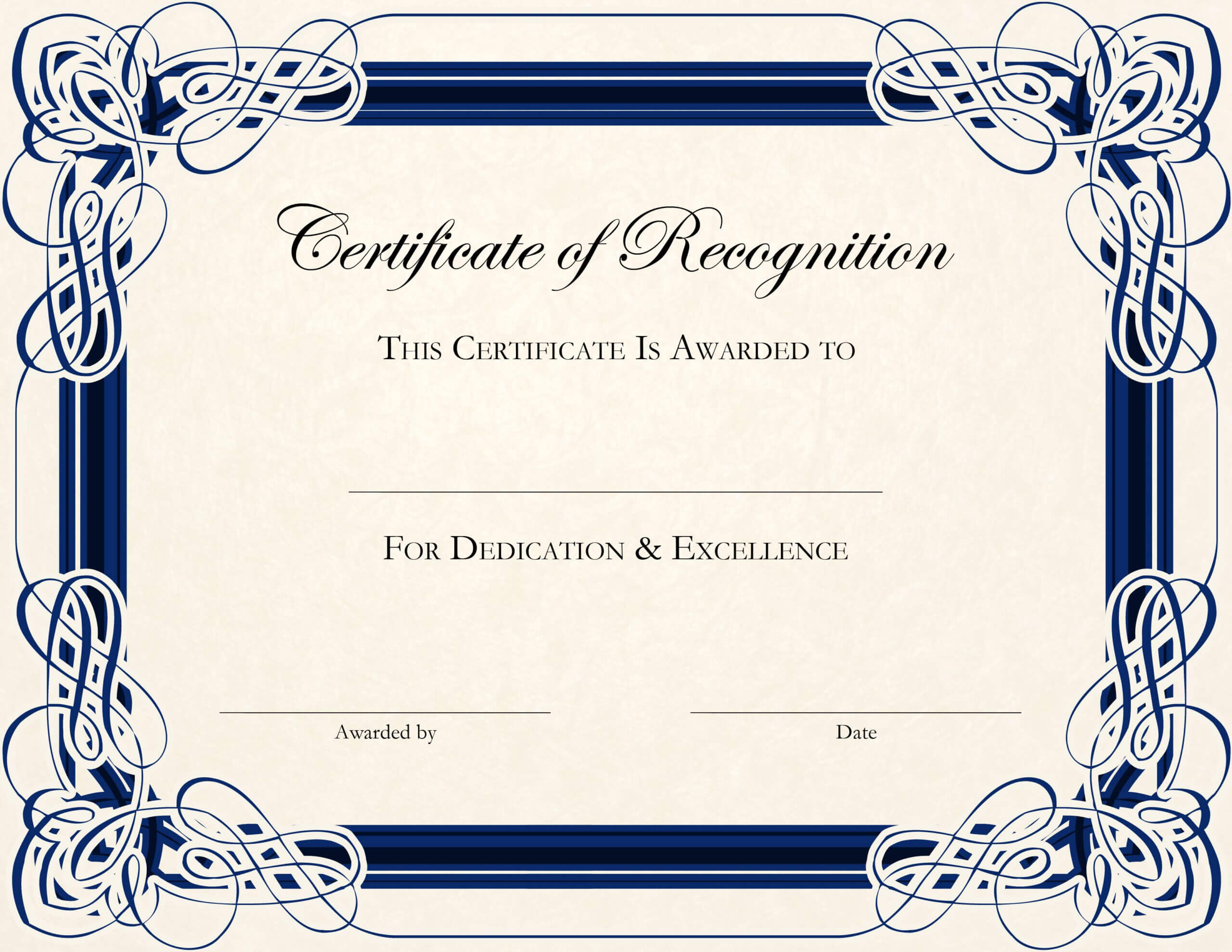 Certificate Template Designs Recognition Docs | Certificate Inside Sample Certificate Of Recognition Template