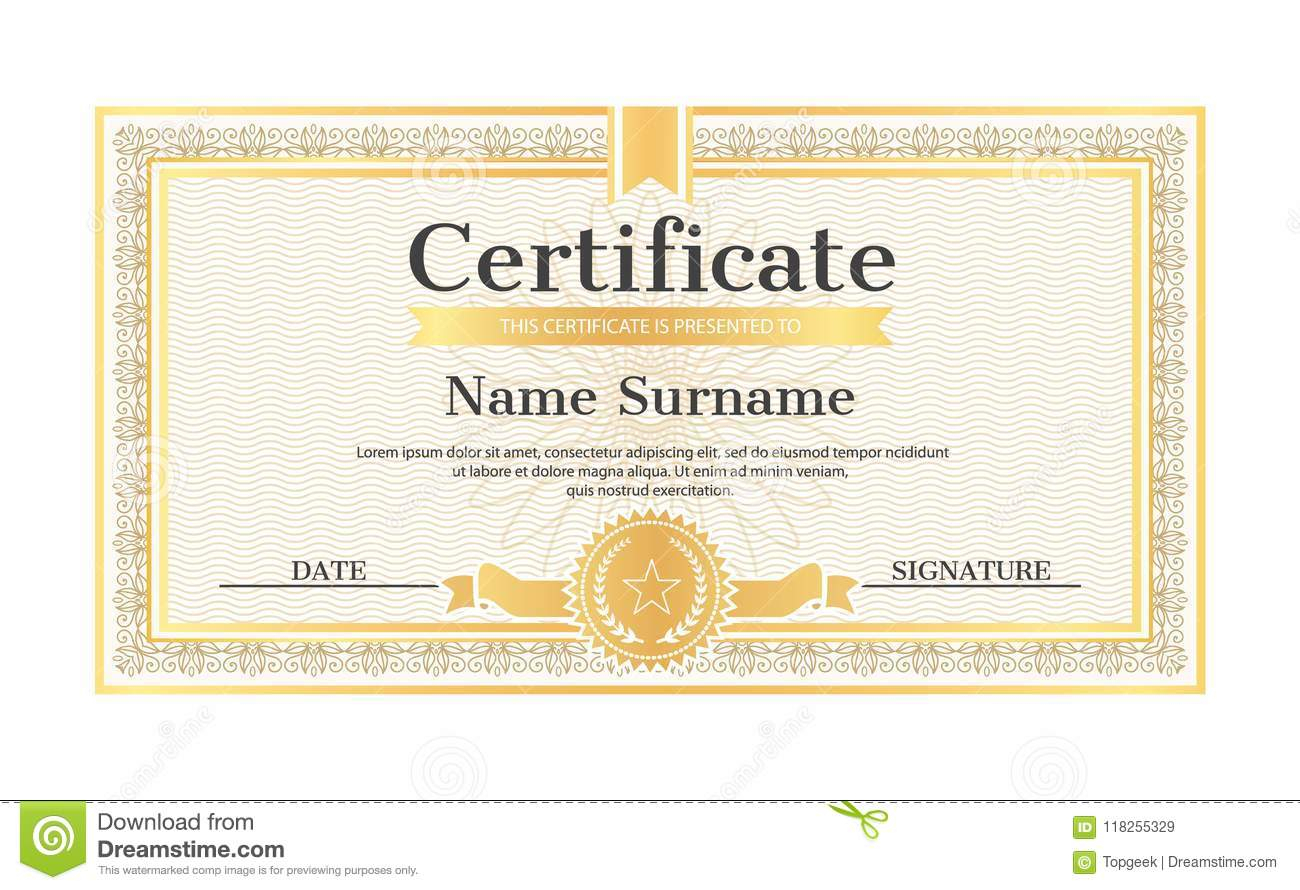 Certificate Template Editable Name Surname Date Stock Vector In Star Naming Certificate Template