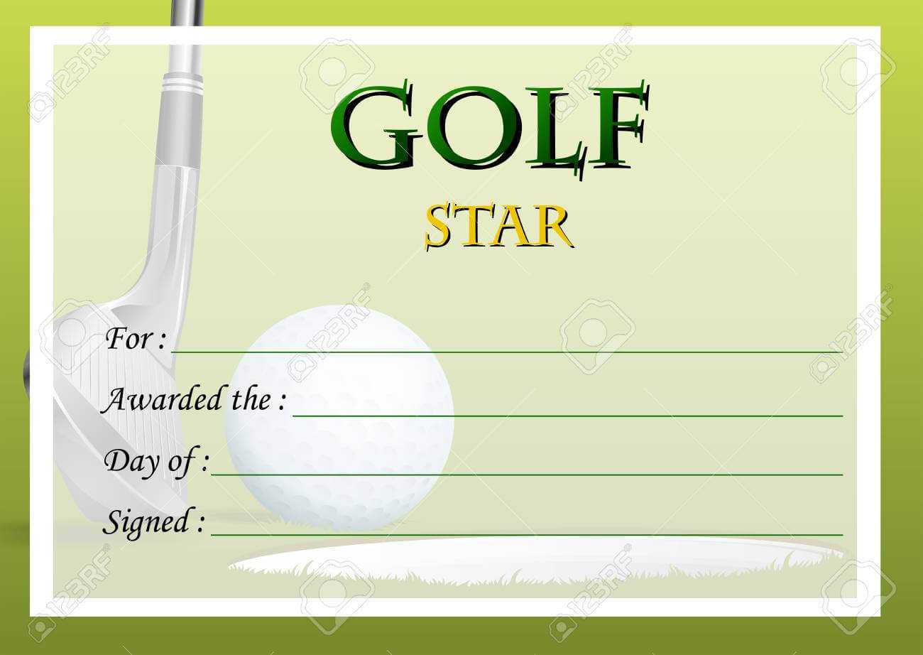 Certificate Template For Golf Star Illustration Intended For Golf Certificate Template Free