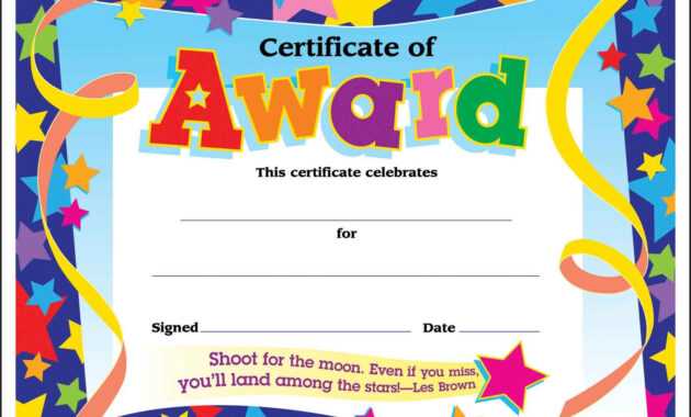 Certificate Template For Kids Free Certificate Templates throughout Certificate Of Achievement Template For Kids