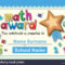 Certificate Template For Math Award With Golden Star Regarding Star Award Certificate Template
