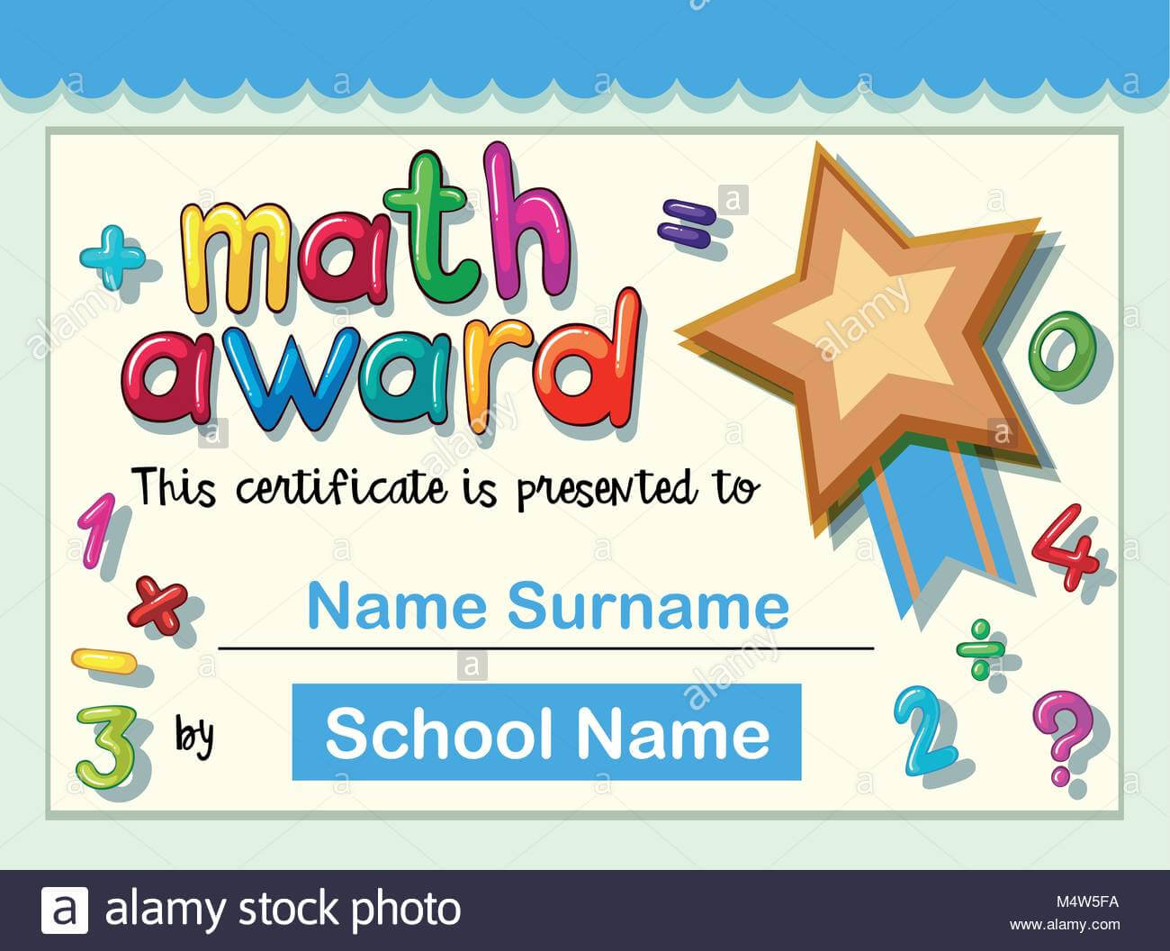 Certificate Template For Math Award With Golden Star Regarding Star Award Certificate Template
