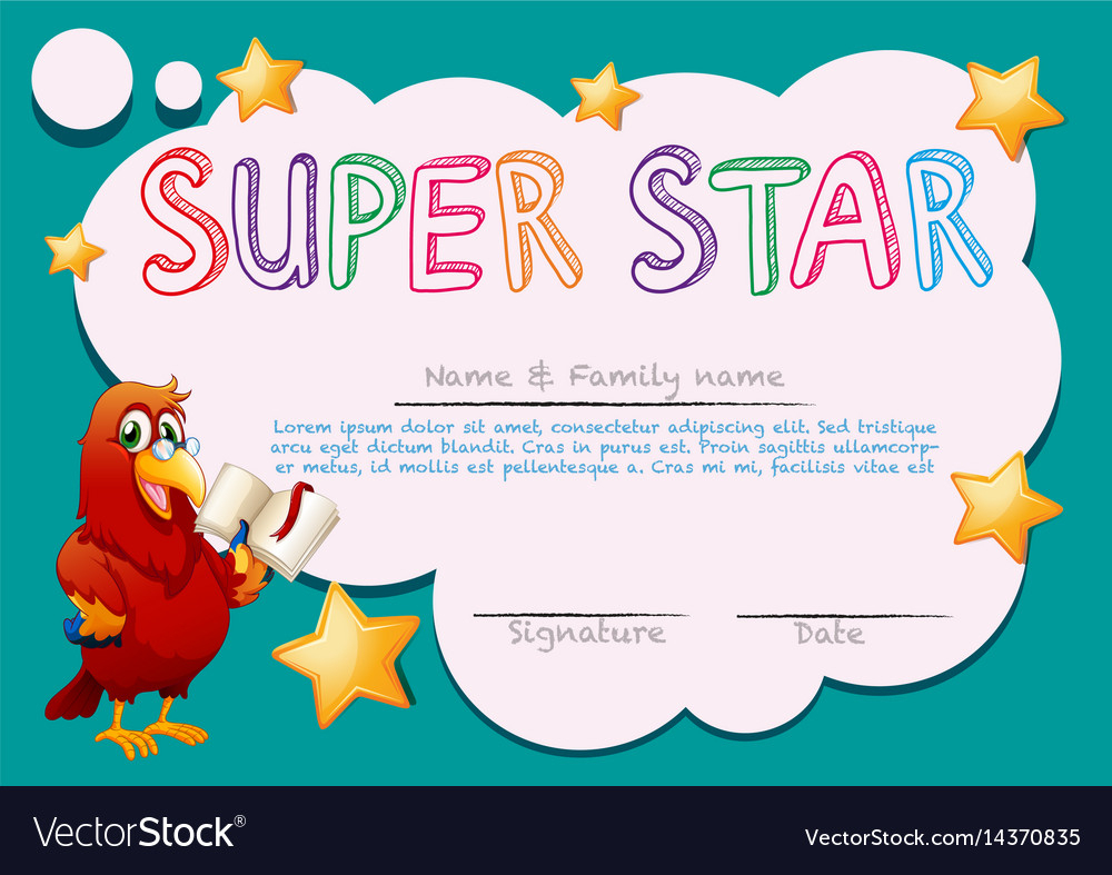 Certificate Template For Super Star Regarding Star Certificate Templates Free