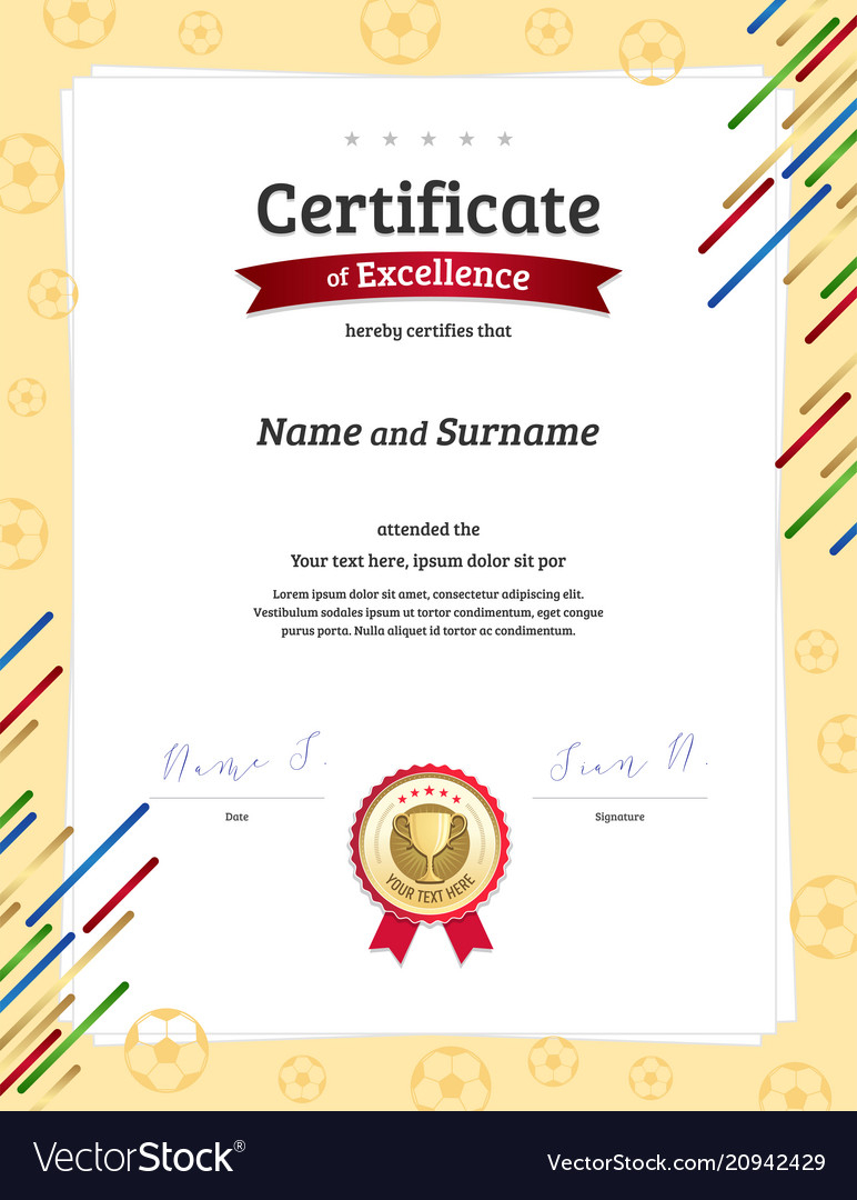 Certificate Template In Football Sport Theme With In Rugby League Certificate Templates