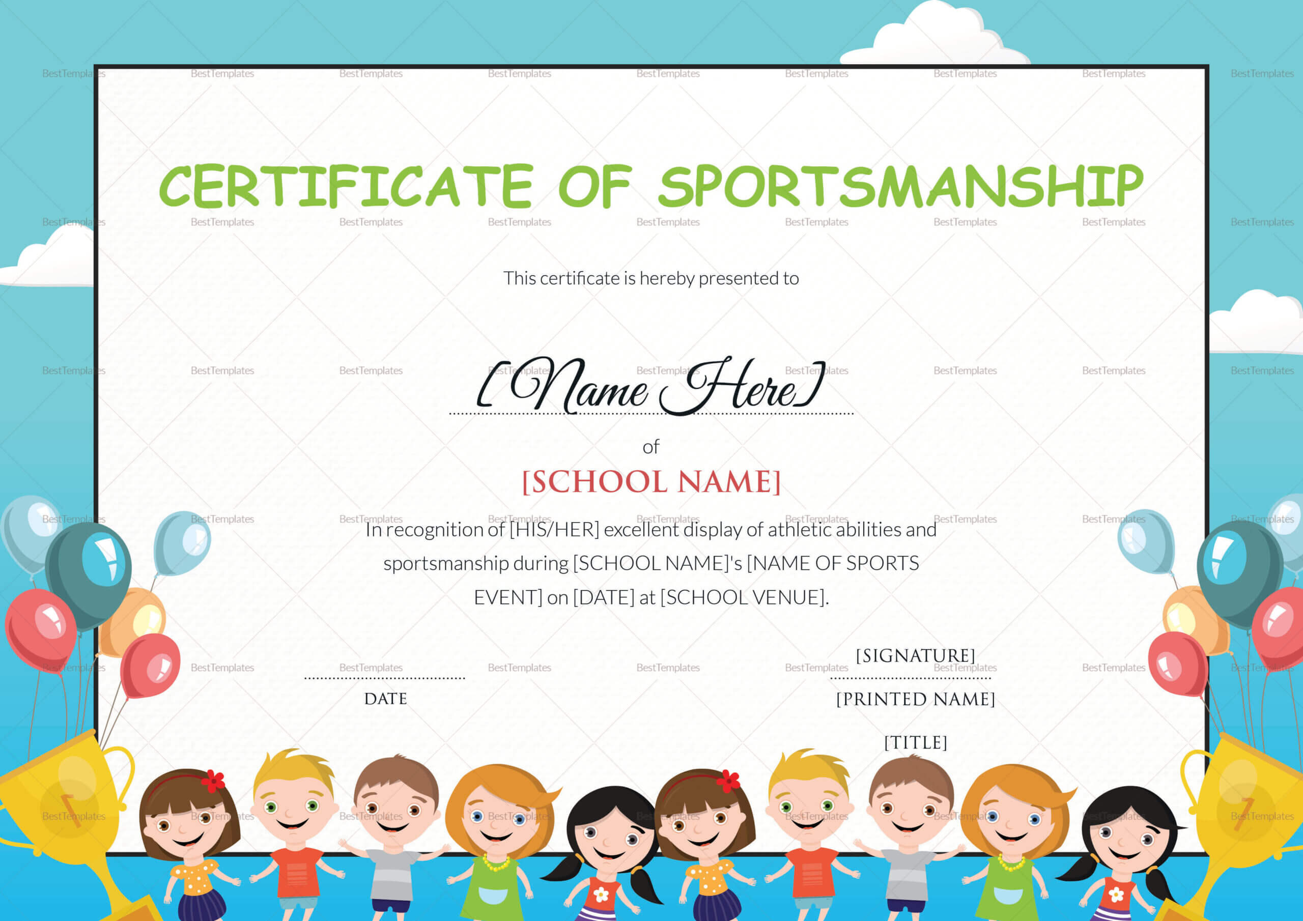 Certificate Template Kids – Forza.mbiconsultingltd Pertaining To Children's Certificate Template