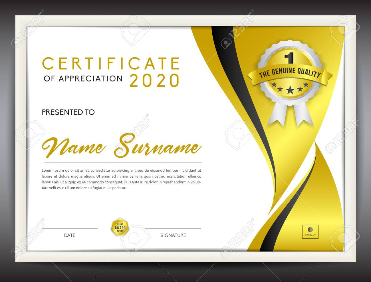 Certificate Template Vector Illustration, Diploma Layout In A4.. With Regard To Certificate Template Size